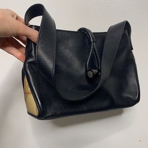 Vintage Burberry Black And Nova Check Sides Mini Bag